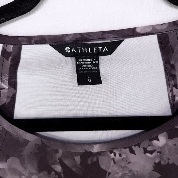 Athleta Lumen Zephyr Refined Tank Top Size Large Black Floral Gray - Picture 8 of 10